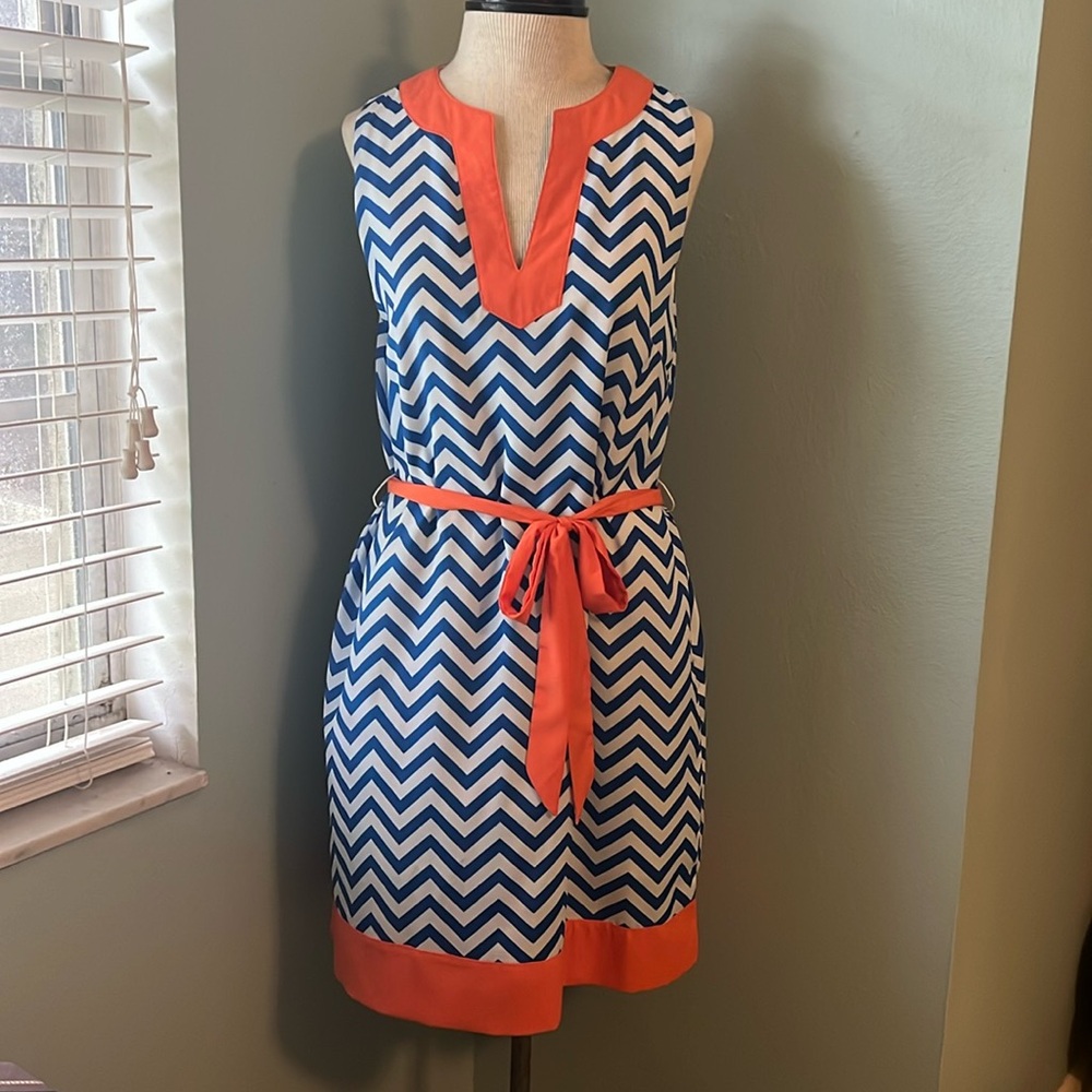 Mud Pie Game Day Chevron Dress